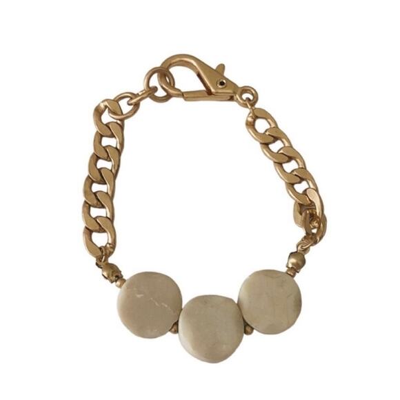 Jewelry - Gold Tone Natural Stone Beaded Bracelet